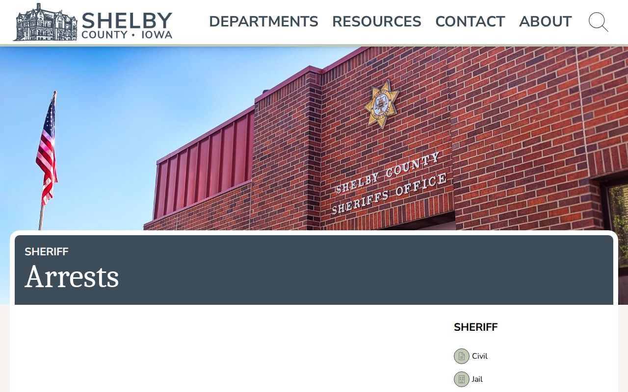 Shelby County official recent arrests and active inmates source page