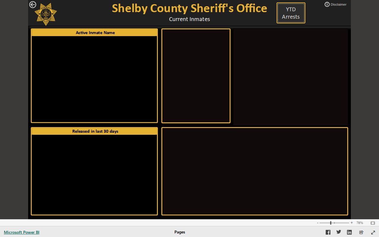 Shelby County active inmate arrest roster current-custody view
