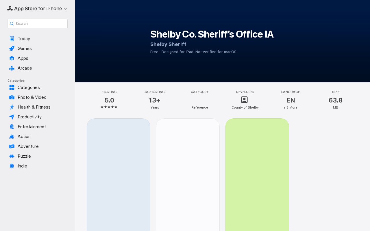 Official Shelby County Sheriff's Office Iowa app listing
